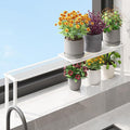 Expandable Kitchen Sink Organizer Window Shelf for Plants Stackable Narrow Shelves Kitchen Countertop Holder Mesh Design (1, White (Depth 3.54")) by WOCHUANGSI