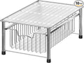 Simple Houseware Stackable Basket Drawer, Chrome (Pack of 10) by SimpleHouseware