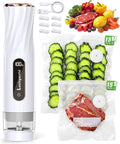 Compact Vacuum Sealer for Food: Powerful Handheld Vacuum Sealer Machine & 30 Reusable Vacuum Bags, With LED Display & Detachable Water Tank, Portable Food Sealer, Seal Meal Saver by Luckyweld