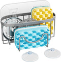HapiRm Sponge Holder for Kitchen Sink - Sink Caddy with Unique M-Shaped, 2 Installation Methods Kitchen Organizer, Rustproof Stainless Steel Sponge Caddy - Grey by HapiRm