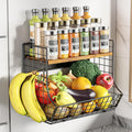 Magnetic Shelf for Fridge with Wood Lid, Fruit Potato and Onion Storage Bins, Pantry Organizers and Storage, Strong Magnetic Spice Rack for Refrigerator, Kitchen Counter and Laundry Room by Unknown