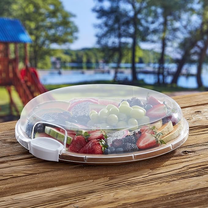FARBERWARE Build-a-Board Cutting Board with Single Compartment and Clear Locking Lid for Charcuterie, Snacks, and More, Acacia - Image 3