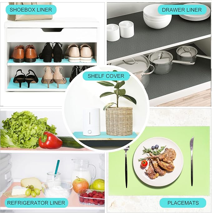 16 Pcs Refrigerator Liners Mats Washable, Refrigerator Mats Liner Waterproof Oilproof, Shinywear Fridge Liners for Shelves, Cover Pads for Freezer Glass Shelf Cupboard Cabinet Drawer (16 Gray) - Image 6