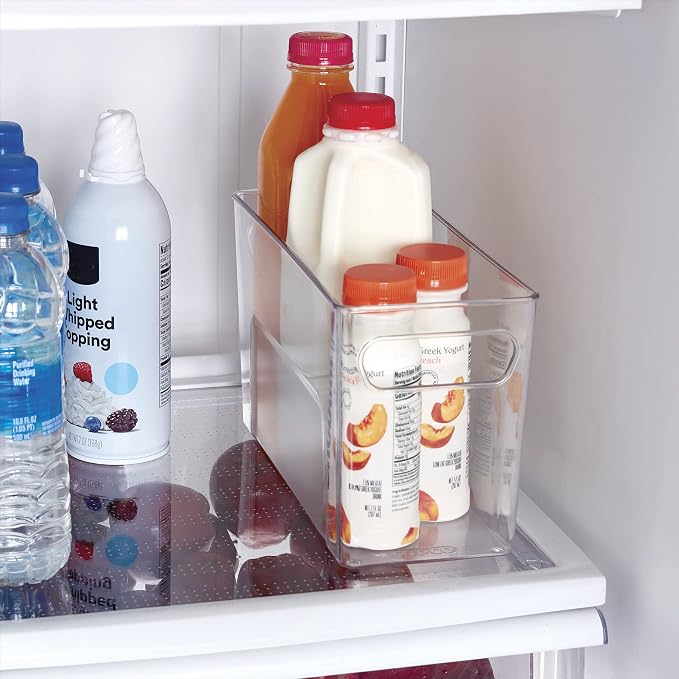 Copco Clear Narrow Storage Bin with Built-In Handles - Refrigerator Organizer, Pantry Organizers and Storage, Bathroom Organizer, Kitchen Organizers and Storage, Hand Wash - Image 7