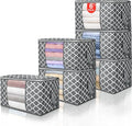 90L Large Storage Bags, 6 Pack Clothes Storage Bins Closet Organizers | Foldable Storage Containers, with Reinforced Handle, for Clothing, Blanket, Comforters, Bed Sheets, Pillows and Toys by BuddingJoy-BuildaJoyfulLifeforYou
