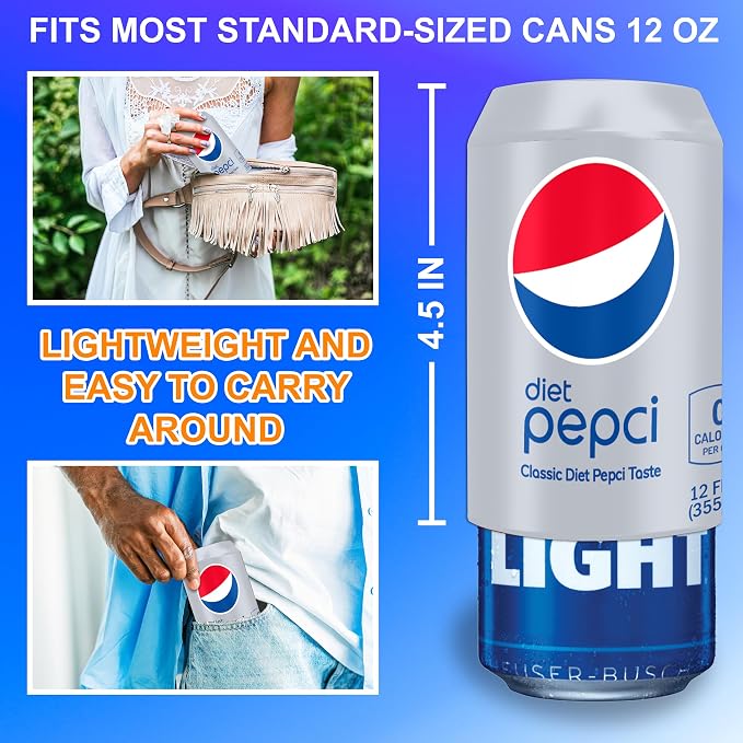 BeerSkin Silicone Can Covers 12 oz (355 ml) - Soda Can Cover - 2 Pk | Silver Diet, Reusable, Travel, Camping, Beach Days, Outdoor Parties, Fun Beverage Accessories, Gift for Outdoor Lovers - Image 3