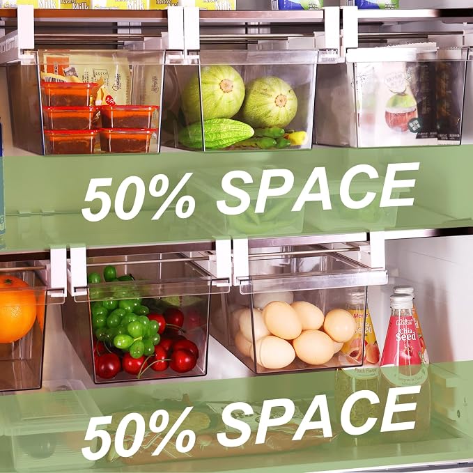 Yatmung 2 Pack Extra-Large Deli Drawer Organizer for Refrigerator Pull Out | Fridge Drawer Organizer and Storage Containers - Meat, Cheese, Produce, Fridge Sliding - Fridge Organization Bin - Image 6