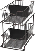 SimpleHouseware 2 Tier Cabinet Wire Basket Drawer Organizer, Brown by SimpleHouseware