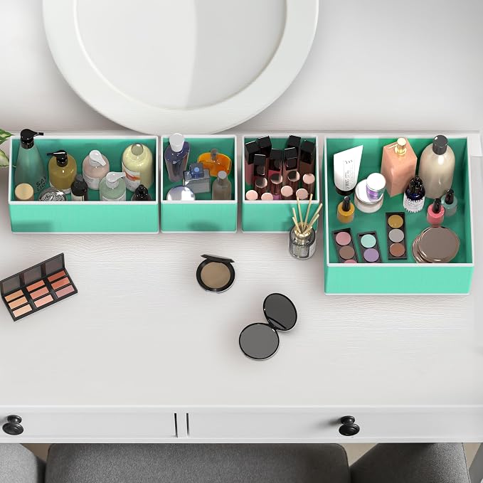 Simple Houseware Underwear Drawer Organizer, Set of 6, Turquoise | for Lingerie/Undergarment/Bra/Panty/Sock/Onesie - Image 8
