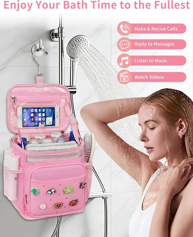 Hanging Shower Caddy Portable, Mesh Shower Bag for College Dorm Room Essentials, Large Capacity Quick Dry Shower Organizer Basket, Travel Toiletry Bag for Gym, Swimming, Camping, Bathroom, Beach - Image 5