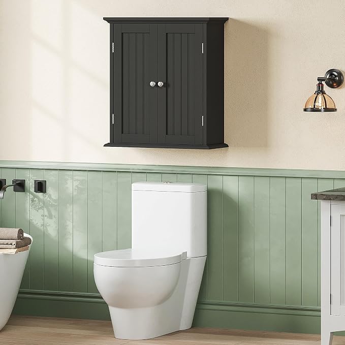 ChooChoo Bathroom Wall Cabinet Set of 2, Over The Toilet | 8.8"D x 21.1"W x 24"H, Medicine Cabinet, 2 Door and Adjustable Shelves, Cupboard, White - Image 7