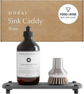 Dorai Home Stone Kitchen Sink Caddy - Diatomaceous Earth Sink Tray with Stainless Steel Feet, Water-Absorbing Countertop Organizer for Kitchen or Bathroom - Slate by DoraiHome