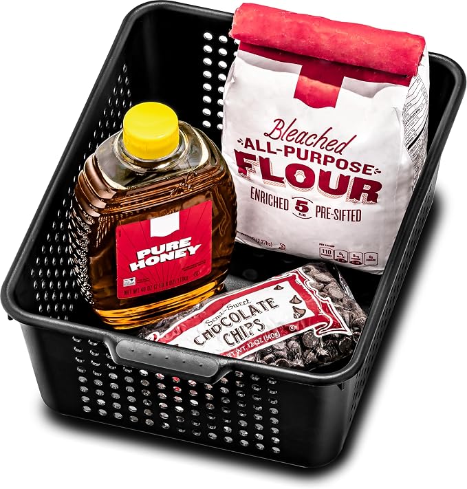 madesmart Classic Large Storage Basket with Soft Handle, Granite | non slip feet, rounded corners, side handles, easy carry, soft grip bottom, general storage, woman owned - Image 5