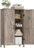 Homleke 43.3" H Farmhouse Bathroom Storage Cabinet with Adjustable Shelves | Freestanding Storage Cabinet with Barn Doors for Bathroom, Kitchen, Living Room, Dining Room & Entryway, Greige by Homleke