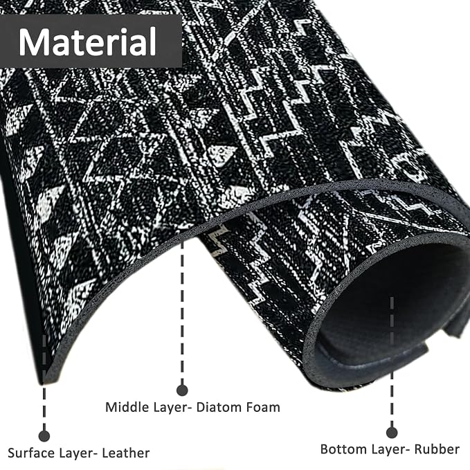 2PCS 24" X 5.5" Kitchen Sink Splash Guard Faucet Mat Aztec Super Absorbent Fast Drying Faucet Guard & Draining Mat Sink Splash Guard Behind Faucet for Kitchen, Bathroom - Image 4