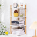 4-Tier Bamboo Corner Shelf,Kitchen Countertop Organizer,Corner Countertop Organizer Shelf, Coffee Bar Organizer,Coffee Bar Accessories,for Kitchen, Pantry, Organizers and Storage,White by WooFawn