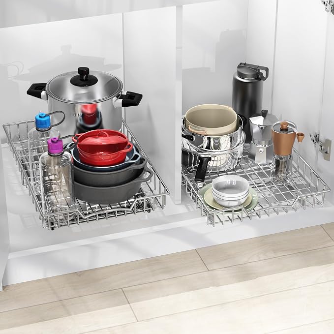 Simple Houseware Under Cabinet Pull Out Sliding Shelf Drawer, 21Dx14W (Pack of 7) - Image 4
