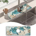 Kitchen Sink Splash Guard Faucet Mat 15" X 5.5" Sea Turtle Absorbent Fast Drying Mat Faucet Draining Mat Sink Splash Guard Behind Faucet Drip Catcher for Kitchen Bathroom by Unknown