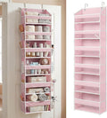 Over the Door Organizer, 6-Tier, 100D Fabric, Baby Pink 1pc | Over the door shoe organizer, 50 lbs capacity, 12 side mesh pockets, 100D extra thick fabric, Closet & entryway storage by HomeluxTheory