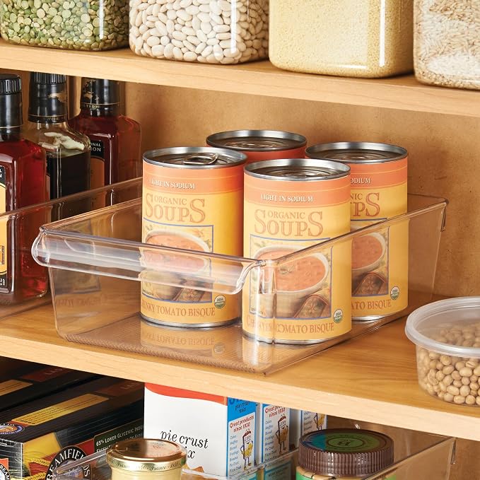 iDesign Fridge Storage Bin with Handle, Set of 4, Clear | Fridge Tray, For Cheeses and Snacks - Image 7