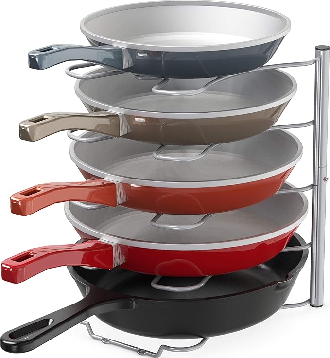 Deco Brothers Pan Organizer Rack for Kitchen Cabinet and Counter, Silver by DecoBrothers