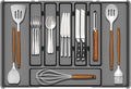 Silverware Drawer Organizer, Expandable Utensil Tray for Kitchen Drawers, BPA Free Flatware and Cutlery Holder, Adjustable Plastic Storage for Utensil like Spoons, Forks, Knives.Black by Baosia