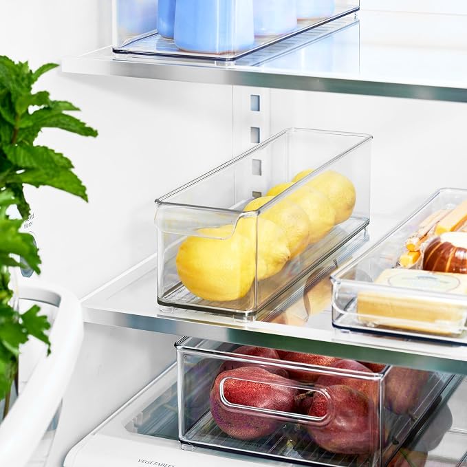 iDesign Stackable Fridge Storage Bin with Handle, Set of 3, Clear | Ideal for Fridge and Freezer, Made in USA - Image 3