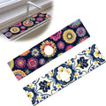 Bimkole 2 PCS Faucet Absorbent Mat, Kitchen Faucet Sink Splash Guard Wraparound Cloth Pads Drip Catcher for Sink Faucet for Kitchen Bathroom Faucet, Colorful Faucet Mat, 15 x 4 Inch Flower A6 by Bimkole