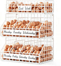 Egg Holder Countertop, Large 3T Chicken Egg Basket for Gathering Fresh Eggs | Egg Storage Organizer with Adjustable 5 Divider & Label, Stackable Wall Mounted Egg Collecting Basket Rack, XXL White by FURMORENE