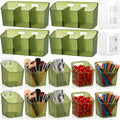 14 Pack Cabinet Door Organizer Adhesive Wall Mount Storage Bins Makeup Containers Stackable Organizer Basket for Kitchen Cabinets, Bathroom, Pantry, Office, Refrigerator (Frosted Green) by Ferrochef