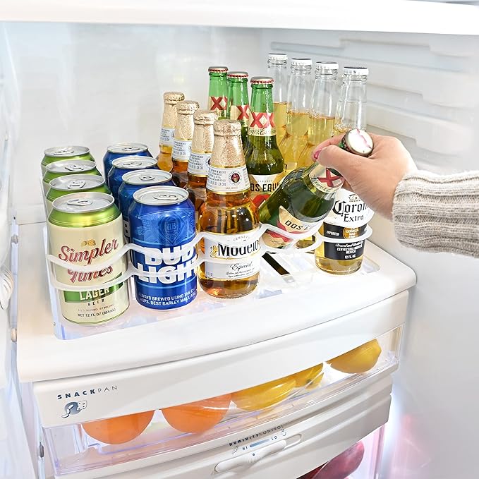Fridge-Plus Drink Organizer for Refrigerator Storage - Soda Can Dispenser and Soda Can Organizer Rack for Bar Fridge (Pack of 1) - Image 4