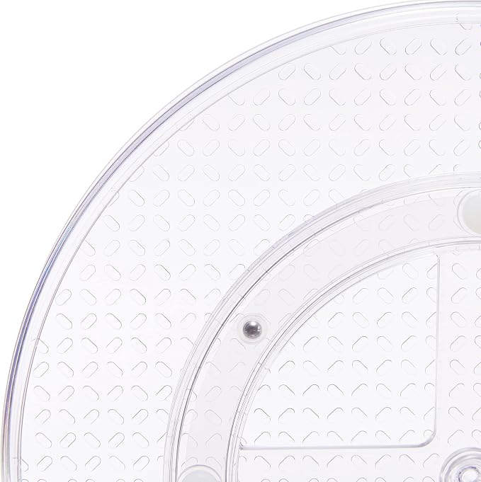 Amazon Basics 2 Tier Lazy Susan Turntable Organizer for Condiments, 12" Diameter, Clear - Image 6