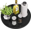 Lazy Susan Organizer, 13.2 Inch Non-Skid Bamboo Turntable | Kitchen Table Cabinets Closets and Kitchen Islands, Wood Turntable for Kitchen Countertop Organizer, Black by VeyFey