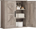 Homleke Bathroom Wall Cabinet, Medicine Cabinet with Adjustable Shelves | 3-Tier Wall Mounted Over Toilet Storage with Barn Doors, for Bathroom, Kitchen, Entryway, Laundry Room, Greige, (7.9" D) by Homleke