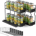 SpaceAid Pull Out Spice Rack Organizer for Cabinet, Heavy Duty Slide Out Seasoning Kitchen Organizer, Cabinet Organizer, with Labels, 7.7" W x10.75 D x10 H, 2 Drawers 2-Tier by SpaceAid