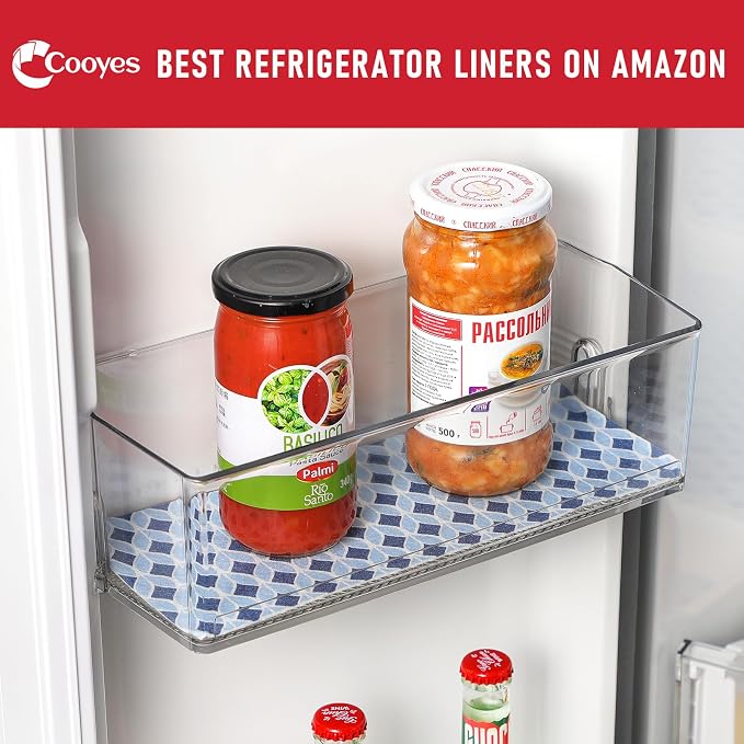 Cooyes 12 Pack 12" × 24" Cloth Shelf Liners for Kitchen Cabinets, Non-Slip Refrigerator Liners Machine Washable, Fridge Drawer Mats for Glass Shelves, Easy to Cut, (Light Blue) - Image 8