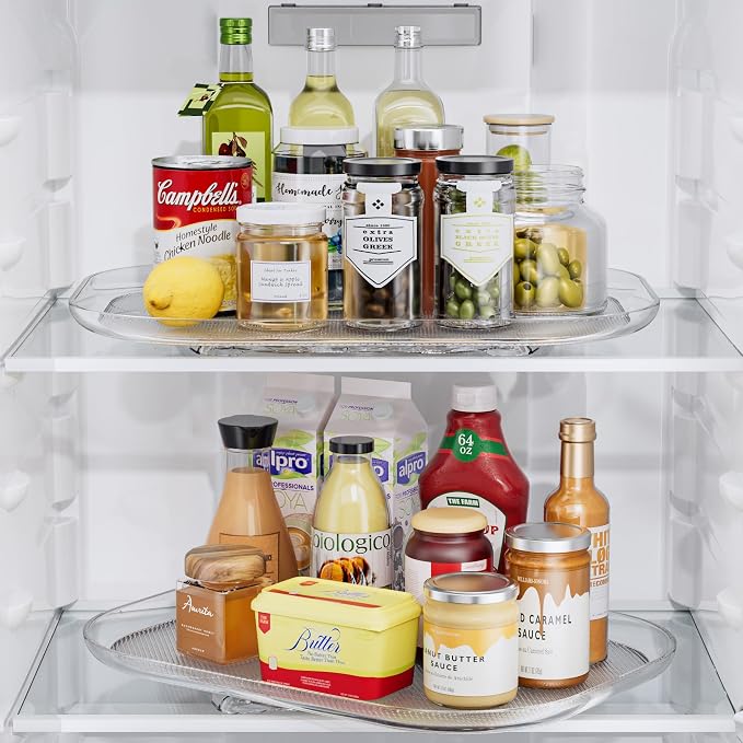 LAMU Lazy Susan Organizer Turntable 15.67''x11.7'' for Refrigerator Organizers and Storage, Fridge Organizer, Condiment Organizer for Kitchen, Table Top, Cabinet, Pantry, Countertop, 1 Pack - Image 7