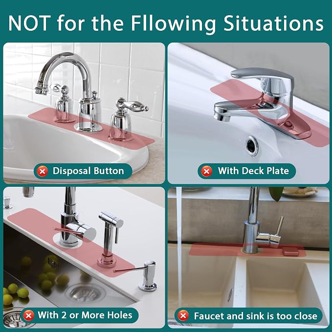 Water Absorbing Stone Kitchen Sink Mat Faucet Splash Guard for Bathroom | Quick Dry, Raised Feet, Diatomaceous Earth, Stone Faucet Mat, Sink Protector for Counter, Sink Accessories, Bathroom Decor - Image 7
