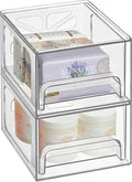 Oizeir Acrylic Drawer Organizer 2-Pack – Clear Stackable Storage Drawers for Makeup, Skincare, Vanity, Bathroom, Under Sink, Kitchen & Office – Non-Slip, Durable, Multi-Purpose Organizer Bins by Oizeir