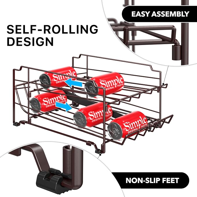 Simple Houseware Dual Row Front Loading Stackable Can Dispenser, Bronze - Image 4