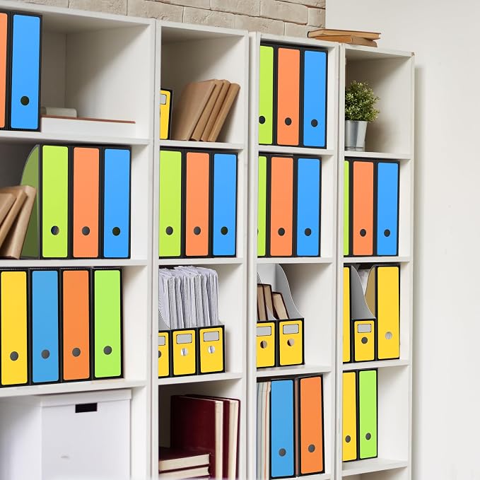 Simple Houseware 12-Pack Magazine File Holder Box, Foldable Cardboard Organizer with Label Slot, Multicolor | Foldable Box Organizer with Label Slot - Image 2