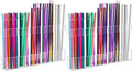Malldii 9.5" Large Acrylic Straw Holder for Cabinet Door - Reusable Tumbler Straw Organizer Storage, Small Kitchen Accessories Container, Ultra Sticky Cupboard Door Mounted (Transparent) (Pack of 2) by Malldii