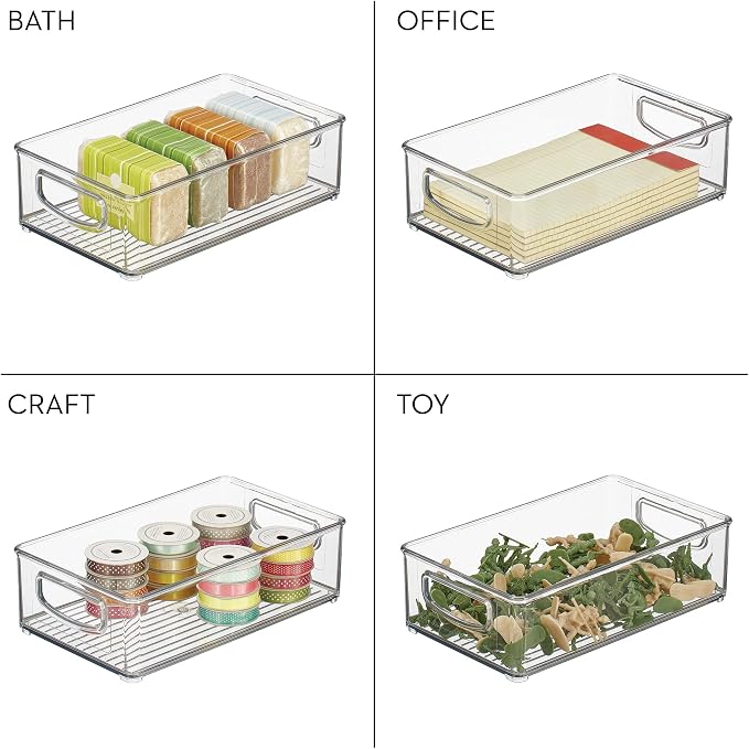 iDesign Stackable Pantry Bin with Handles, Set of 4, Clear | Kitchen Storage, Made in USA - Image 7
