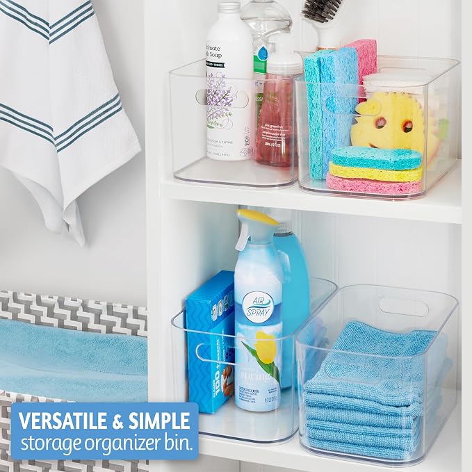 STORi Bliss 10" x 6" Open Clear Pantry Organizer Bin, Plastic Containers with Handle for Kitchen, Fridge, Cabinet, Closet, Bathrom, Undersink Storage Made in USA - Image 3