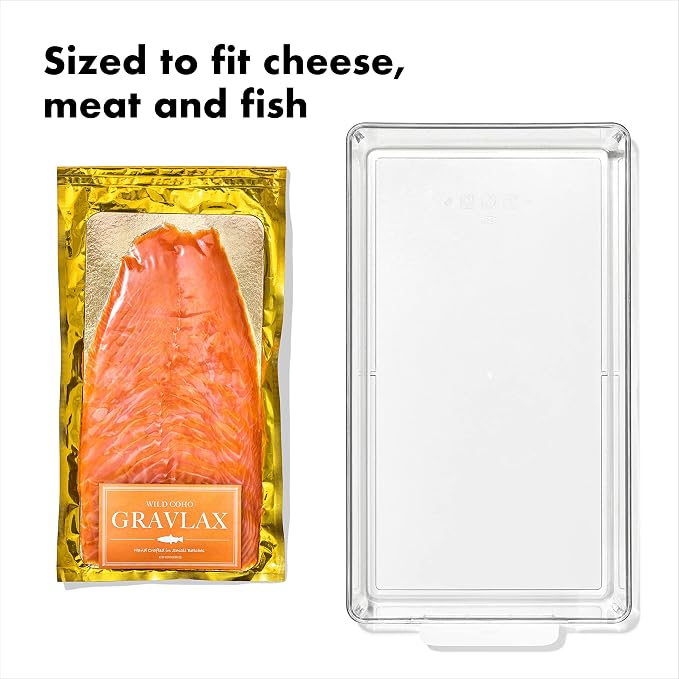 OXO Good Grips Fridge Organization Bin 8 in x 14 in - for Cheese, Meat, Fish and More - Image 2