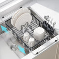 JASIWAY Gray Dish Drying Rack Over the Sink with Utensil Holder | Expandable Stainless Steel Dish Driainers for Small Kitchen, Apartment, Counter Space Saving, Fast Drain, Rust Resistant by JASIWAY