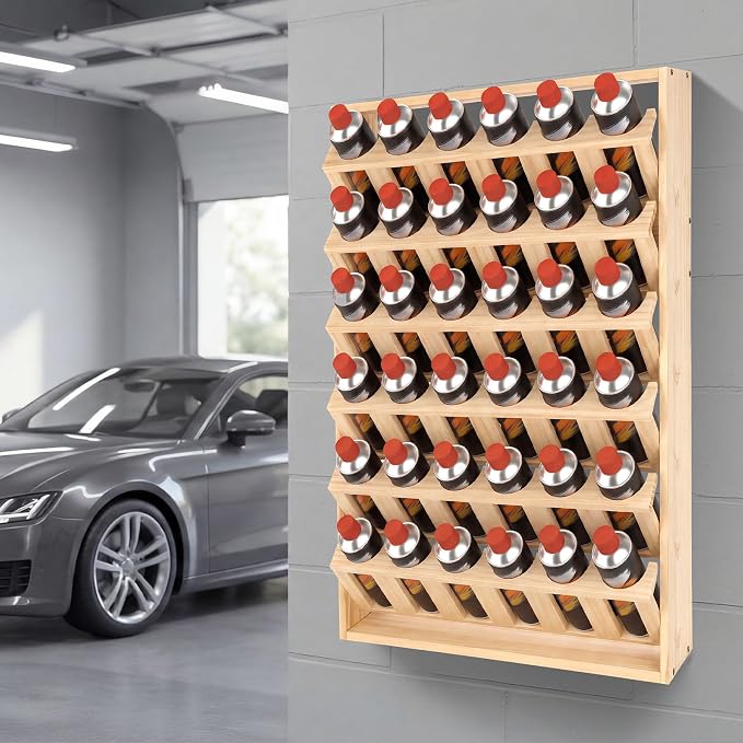 Sidasu Spray Can Storage Rack, 36-Can Wall Mount Spray Can Holder | 6-Tier Design, Wooden Spray Bottle Holder, DIY Paintable, Paint Can Organizer for Garages and Workshops by Sidasu