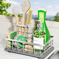 Kitchen Sink Organizer, Large Sink Caddy with Sponge Holder & Diatomite Mat | Cleaning Supplies in One Place, Kitchen Countertop Organizer, Home Essentials, Brush Holder, Quick Dry Tray, Fewer Puddles by HOKEMOM