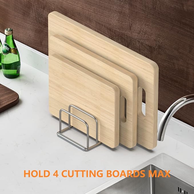 Cutting Board Organizer Stand Holder,304 Stainless Steel Chopping Board Holder,Pot Pan Lid Holder Rack kitchen Shelf Bakeware,Cookie Sheets Organizer (1.0 Inch Width Slots) - Image 5