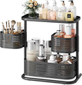 KINGRACK Metal Bathroom Counter Organizer，Rotating Countertop Storage Shelf | 3 Tier, Cosmetic Holder for Skincare & Makeup, Kitchen Spice Rack, Bedroom Nightstand Organizer, Black by KINGRACK